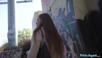 public agent british brunette gets paid to suck and fuck a big fat czech cock
